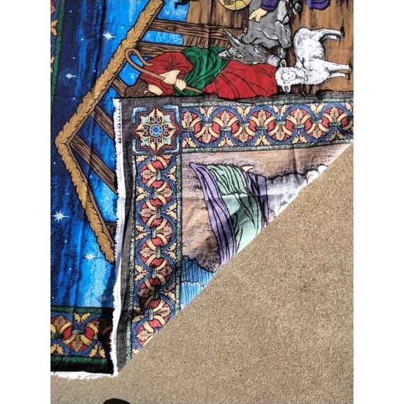 Vtg Cranston Print Works Fabric Panel Nativity 2004 Manger Christmas Sewing - Picture 5 of 5